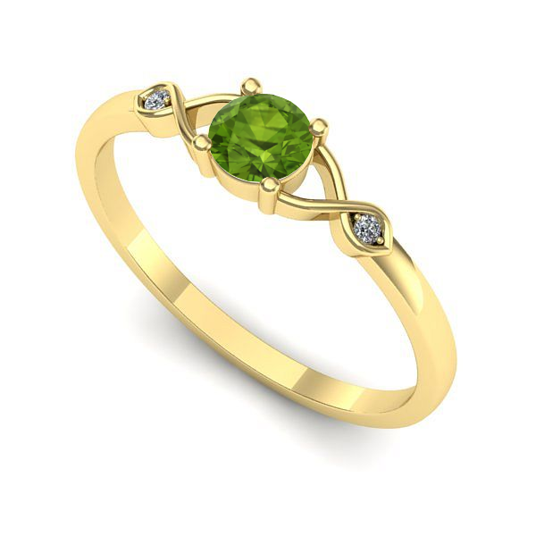 Inel din aur galben cu peridot