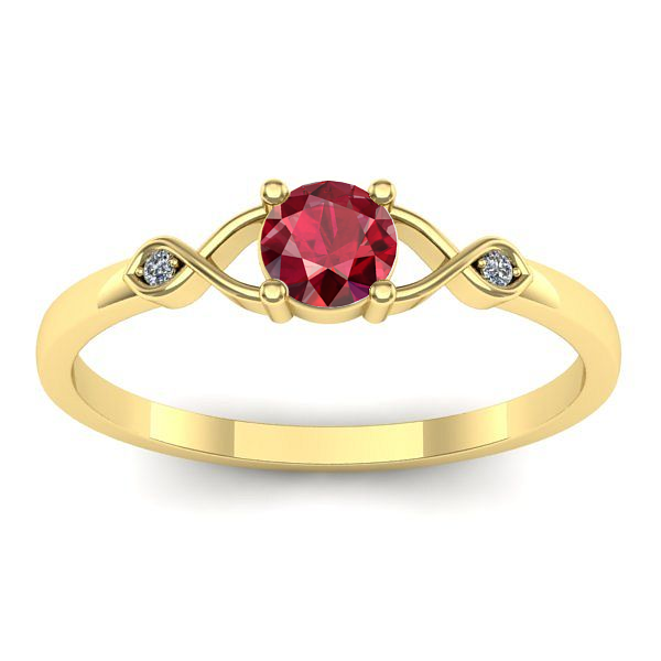 Inel de logodna cu rubin rotund