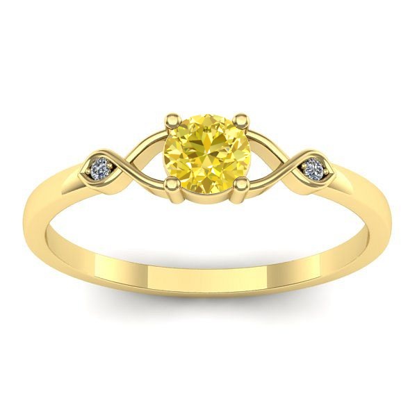 Inel de logodna cu safir galben rotund