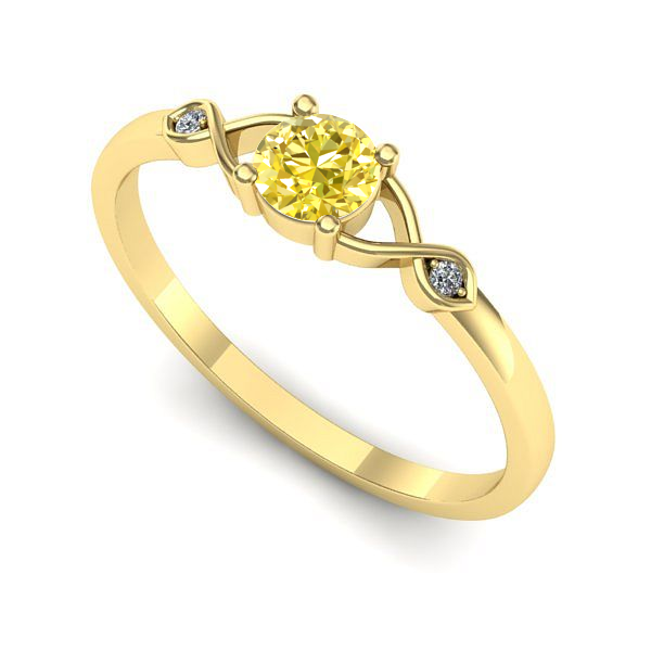 Inel de logodna din aur galben cu safir galben