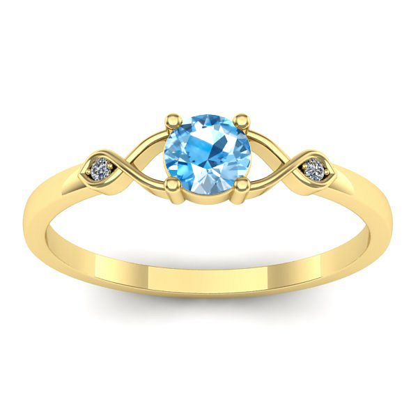 Inel logodna cu topaz blue rotund
