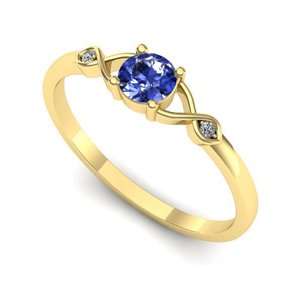 Inel de logodna din aur galben cu tanzanit