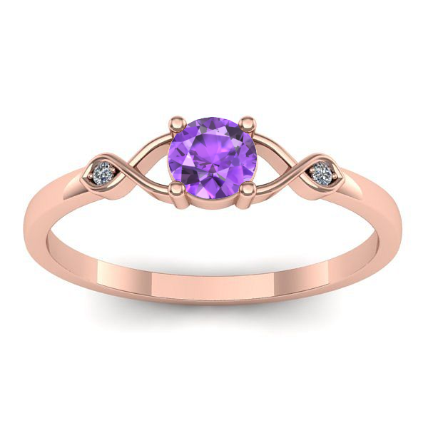 Inel cu ametist rotund