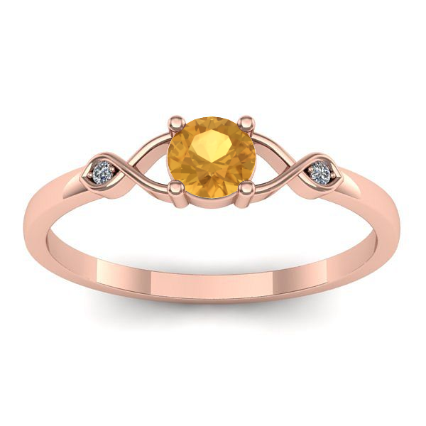 Inel de logodna cu citrin rotund