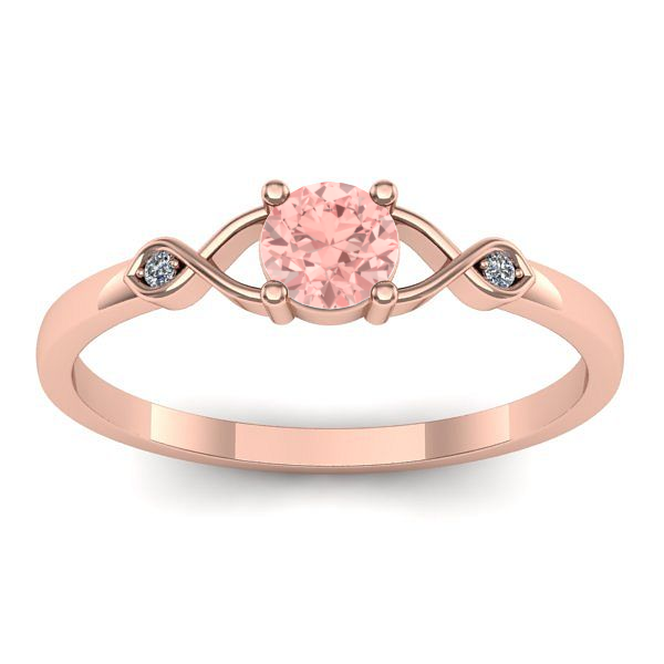 Inel logodna cu diamant de laborator roz rotund