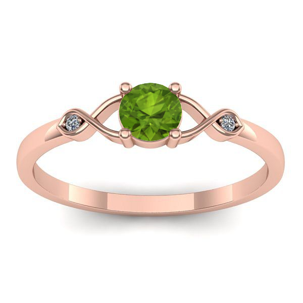 Inel de logodna cu peridot rotund