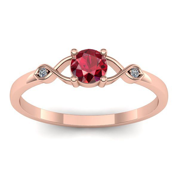 Inel de logodna cu rubin rotund
