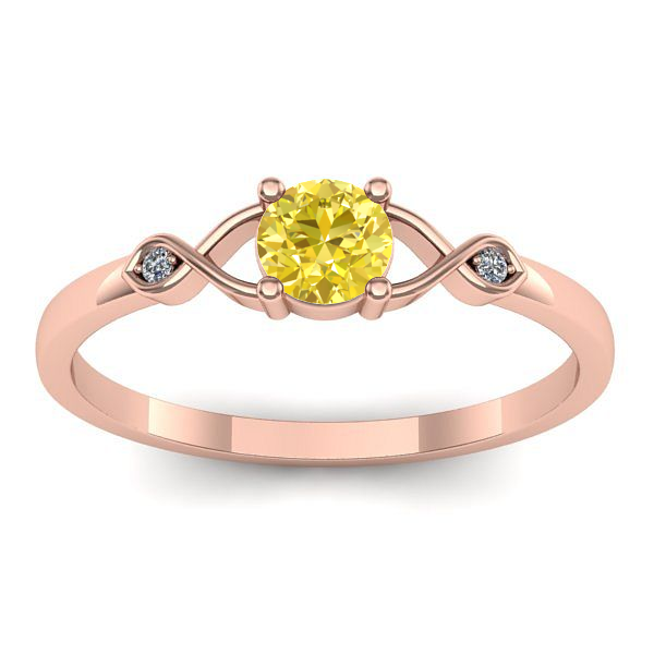 Inel cu safir galben rotund