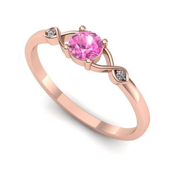 Inel din aur roz cu safir roz