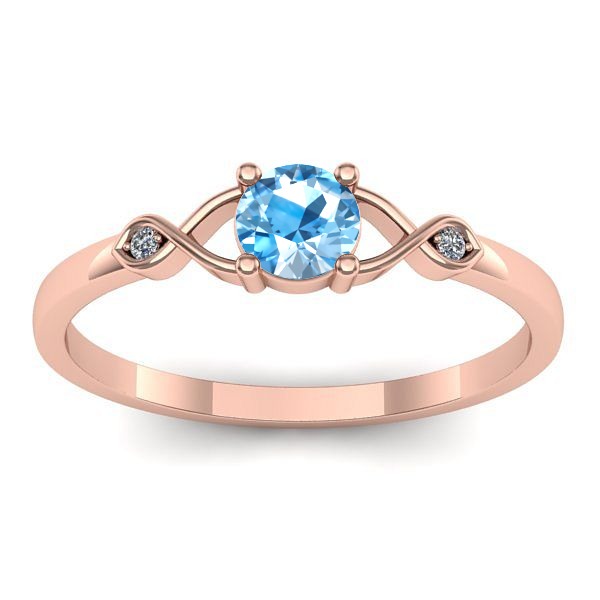 Inel de logodna cu topaz blue rotund