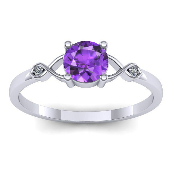 Inel de logodna cu ametist rotund