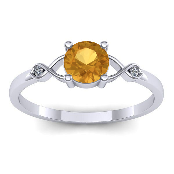 Inel de logodna cu citrin rotund