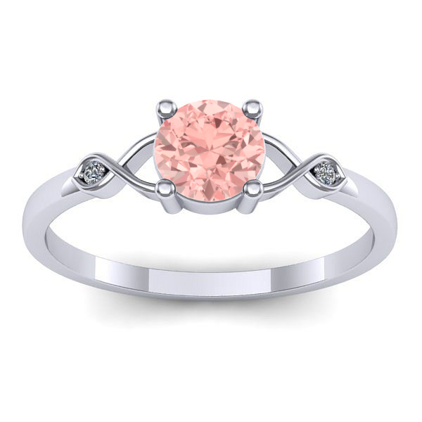 Inel cu diamant de laborator roz rotund