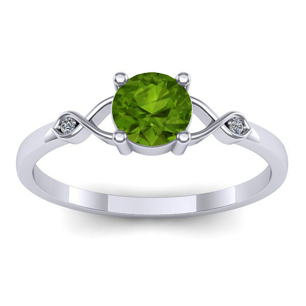 Inel cu peridot rotund