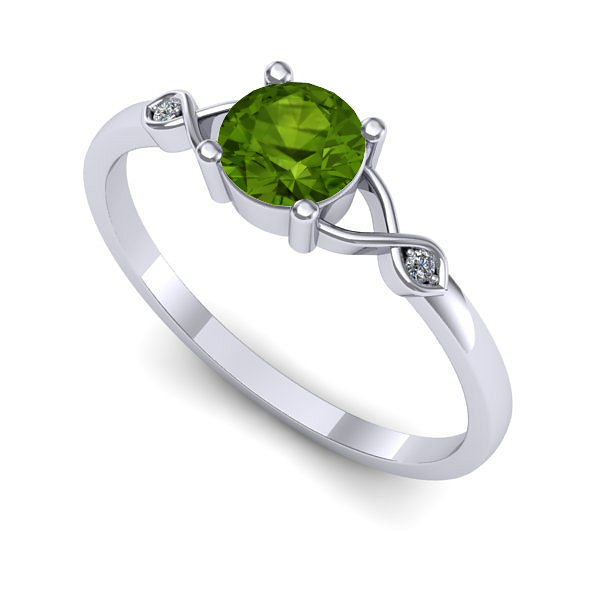 Inel din aur alb cu peridot