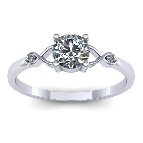 Inel logodna cu safir alb rotund