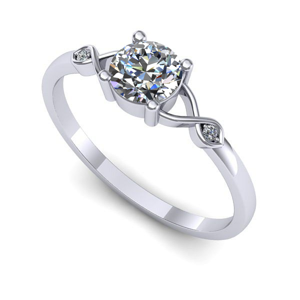 Inel logodna din aur alb cu diamant de laborator