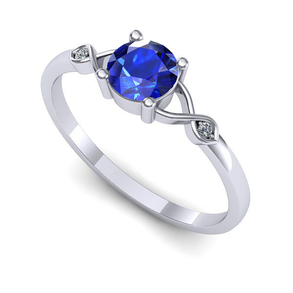 Inel din aur alb cu safir