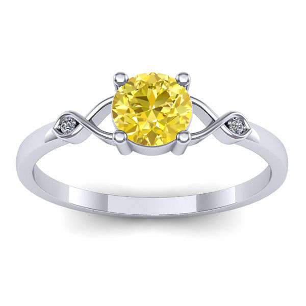 Inel cu safir galben rotund