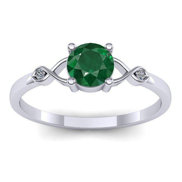 Inel logodna cu smarald rotund