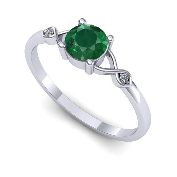 Inel din aur alb cu smarald