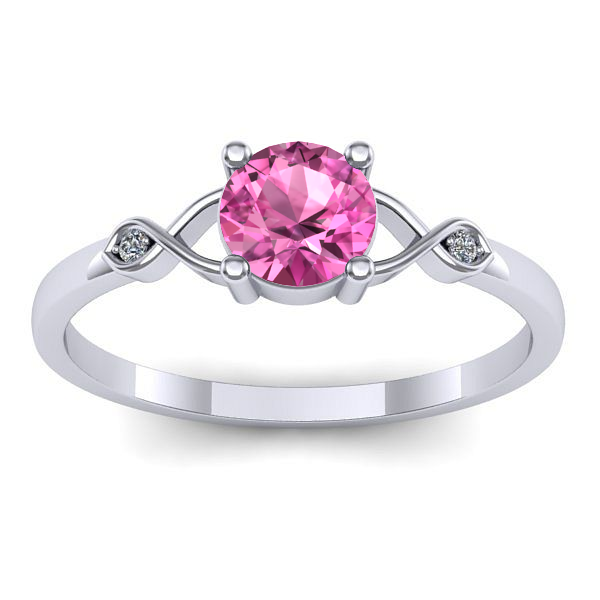 Inel de logodna cu safir roz rotund