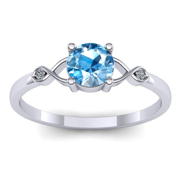 Inel logodna cu topaz blue rotund