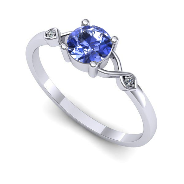 Inel din aur alb cu tanzanit