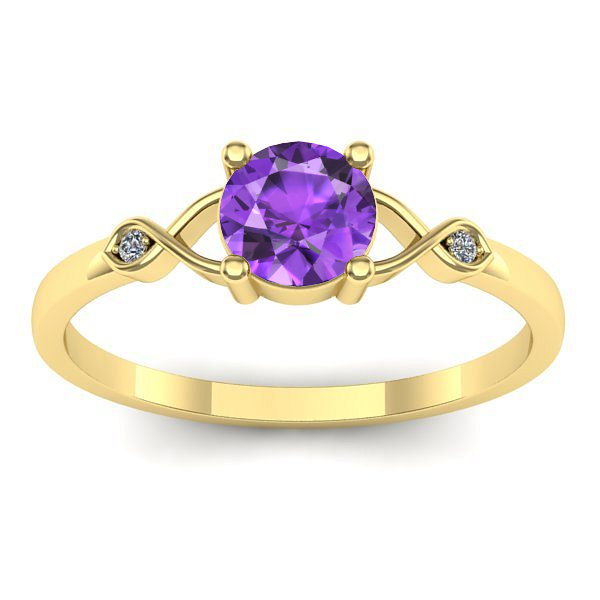 Inel logodna cu ametist rotund