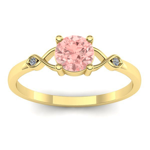 Inel cu diamant de laborator roz rotund