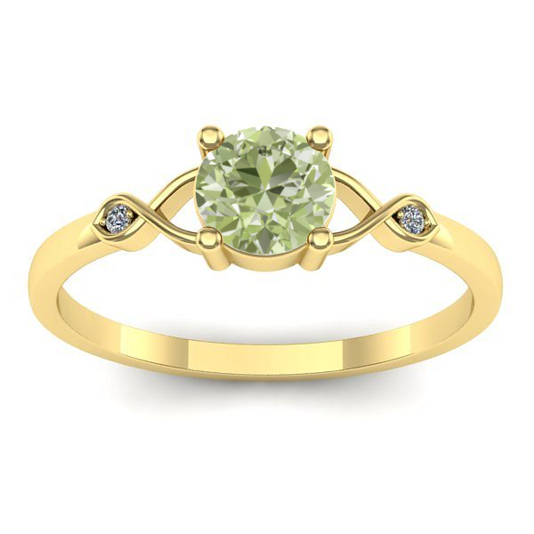 Inel logodna cu diamant de laborator verde rotund