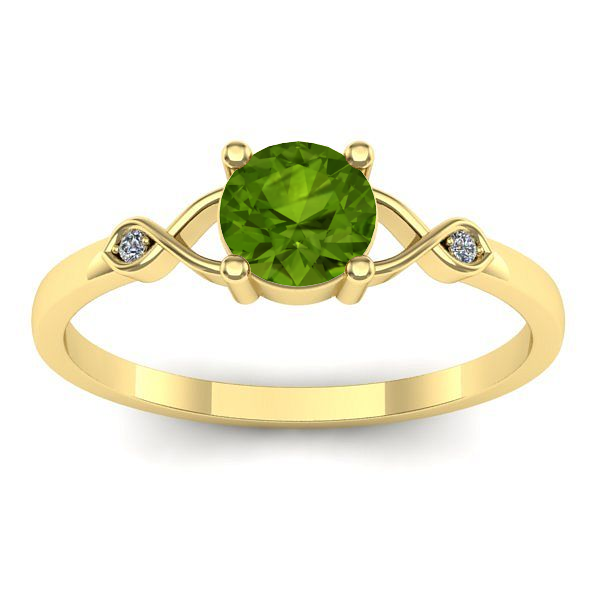 Inel cu peridot rotund