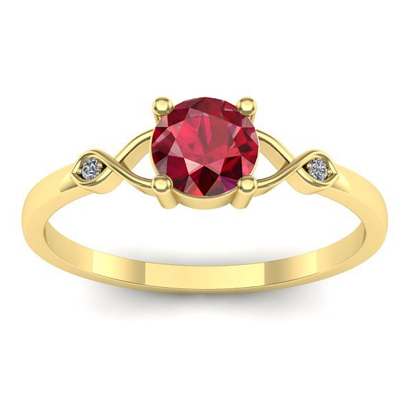 Inel cu rubin rotund