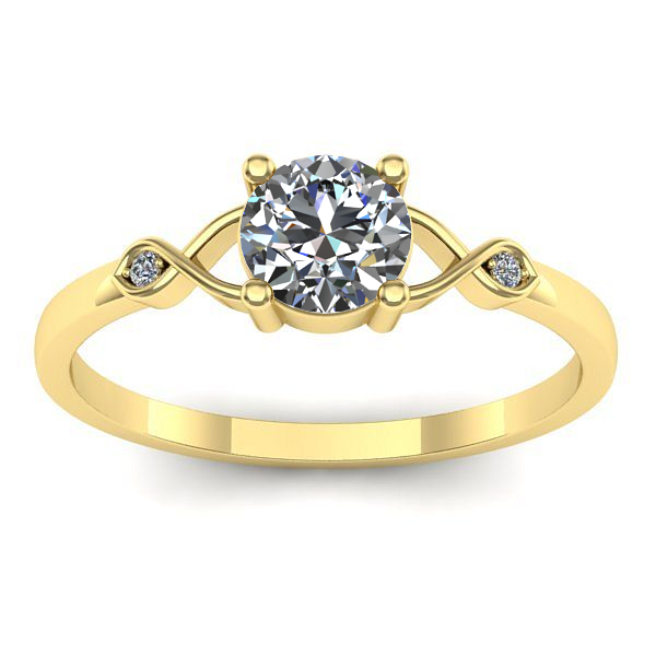 Inel cu diamant de laborator rotund