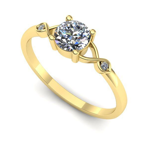 Inel de logodna din aur galben cu safir alb