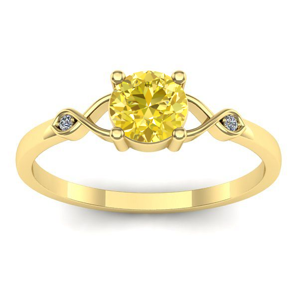 Inel cu safir galben rotund