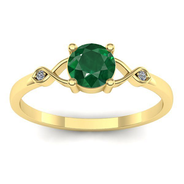Inel de logodna cu smarald rotund