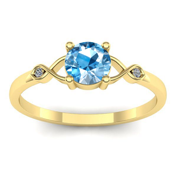 Inel logodna cu topaz blue rotund