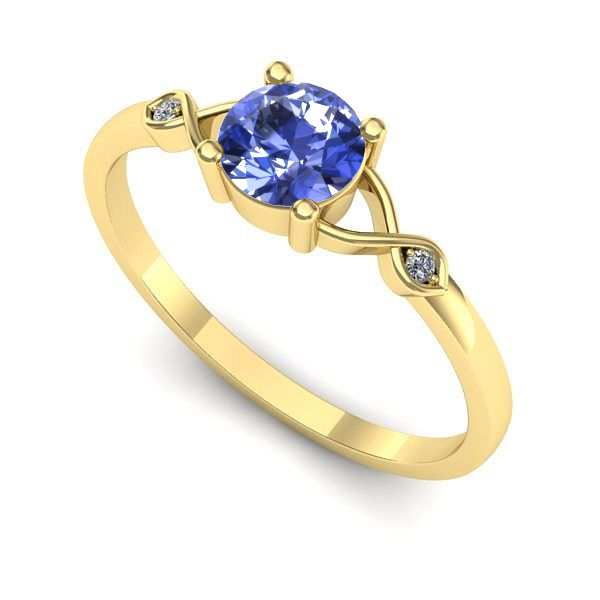 Inel logodna din aur galben cu tanzanit