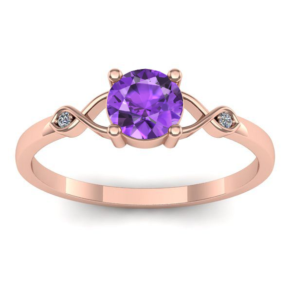 Inel logodna cu ametist rotund