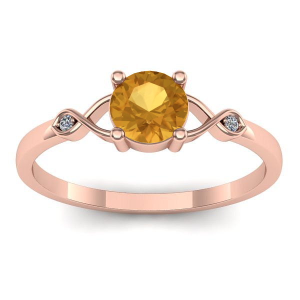 Inel logodna cu citrin rotund