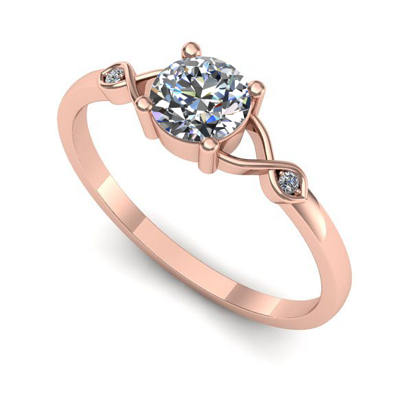 Inel logodna din aur roz cu diamant