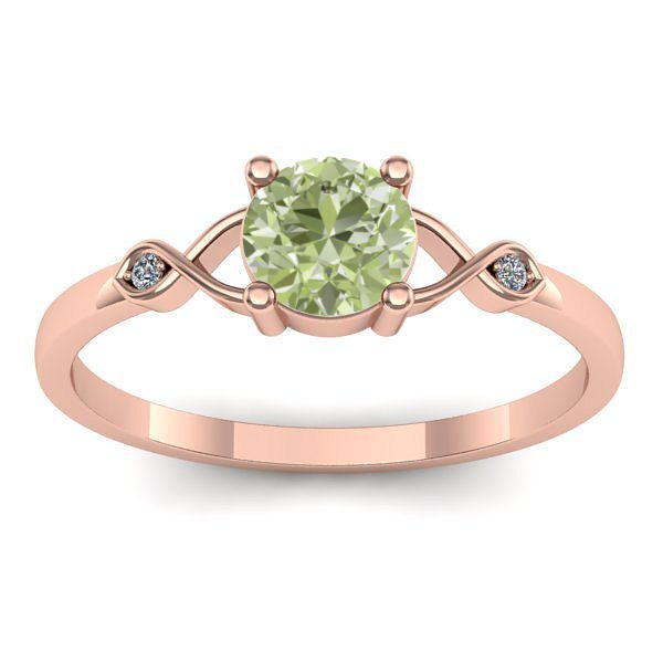 Inel logodna cu diamant de laborator verde rotund