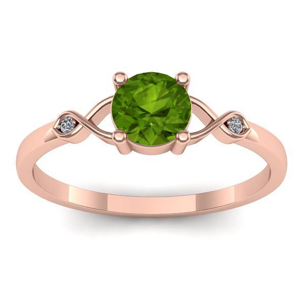 Inel logodna cu peridot rotund