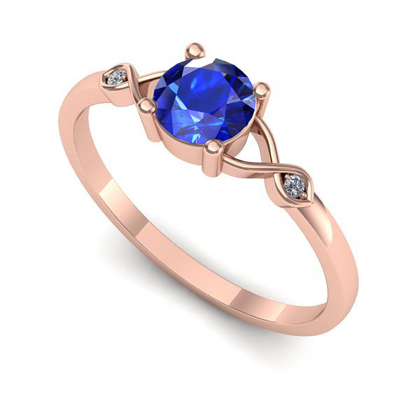 Inel din aur roz cu safir