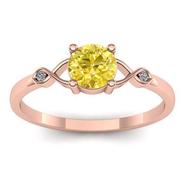 Inel de logodna cu safir galben rotund