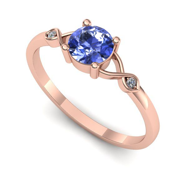 Inel din aur roz cu tanzanit