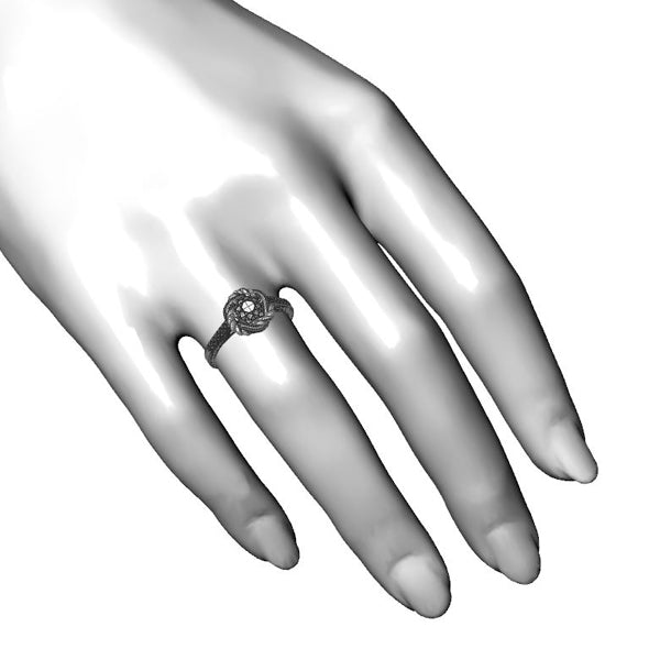 Inel logodna din aur alb