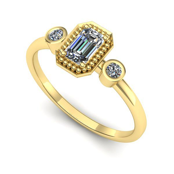 Inel de logodna din aur galben cu safir alb