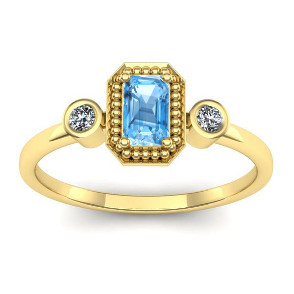 Inel logodna cu topaz blue dreptunghiular